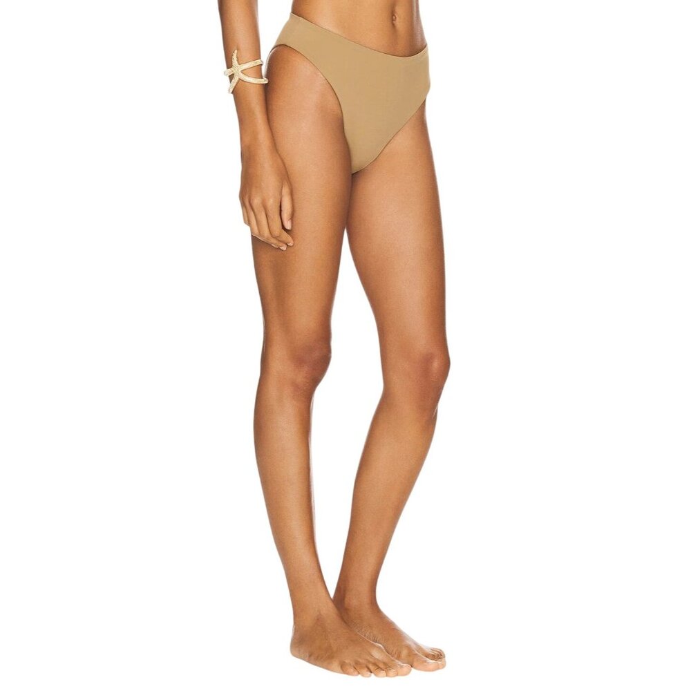 Anemos High Cut Mid-Waist Bikini Bottom in Sandstone XLarge New Womens Swimsuit - Picture 2 of 7